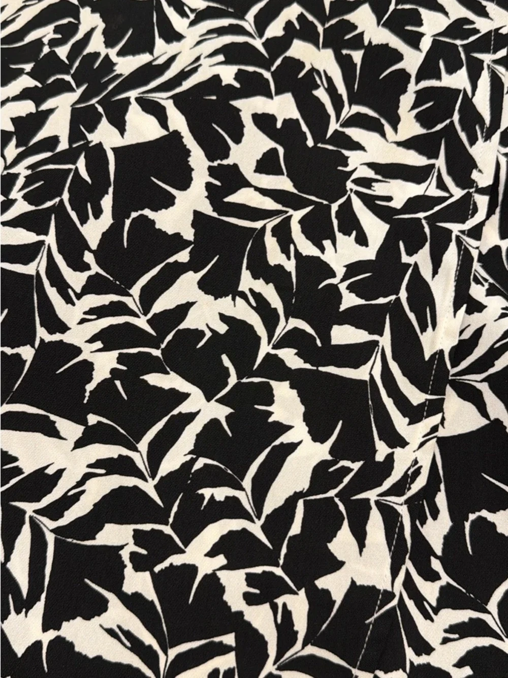 J. Crew Black and White Leaf-Print Midi Skirt